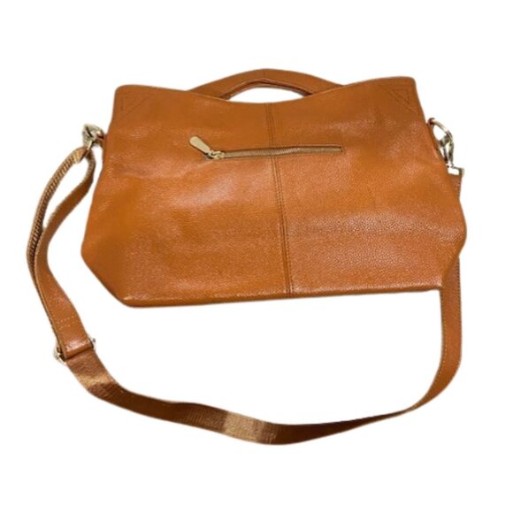 Paste Leather Handbag or Crossbody, Adjustable Shoulder Strap, Burnt Orange - Picture 7 of 16
